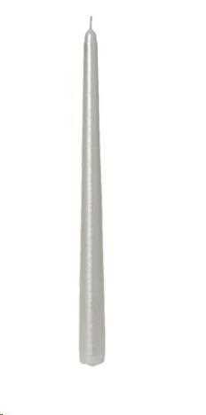CANDELA STELO CM. H25 WHITE METAL