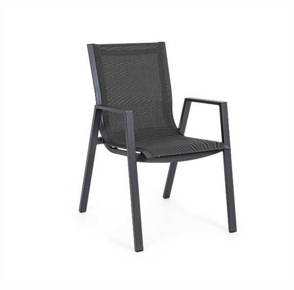 SEDIA CON BRACCIOLI OUTDOOR PELAGIUS ANTRACITE CM55X65,5XH88