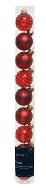 CONFEZIONE 9 PALLINE NATALE VETRO DIA3CM CHRISTMAS RED