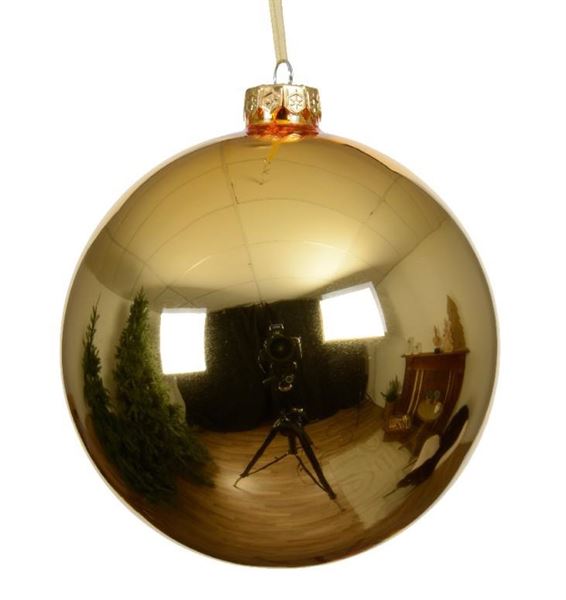 SFERA NATALE VETRO DIA15CM LIGHT GOLD LUCIDO