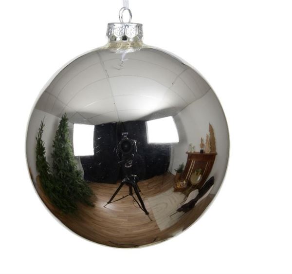 SFERA NATALE VETRO DIA15CM SILVER LUCIDO