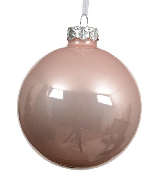 SFERA NATALE VETRO DIA15CM BLUSH PINK LUCIDO