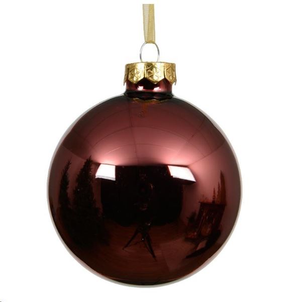 SFERA NATALE VETRO DIA15CM MAROON LUCIDO
