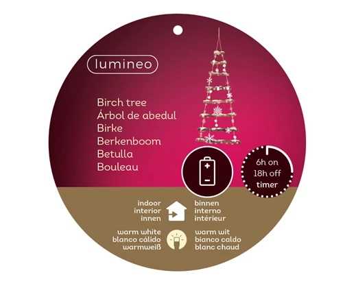 ALBERO IN LEGNO 90LED A BATTERIA LUCE CALDA CM.45X100H