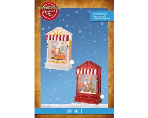 CASA LED ACQUA SUONO E MOVIM. CM.9X16X25,5H BATTERIA 2.ASS.