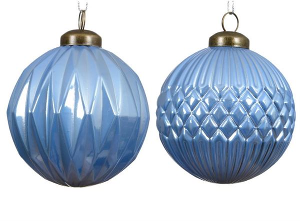 PALLINA DI NATALE PLASTICA CM.D8 SKY BLUE 2 MODELLI ASSORTIT