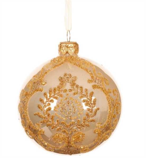 PALLINA NATALE VETRO BAROQUE DIA8CM PEARL