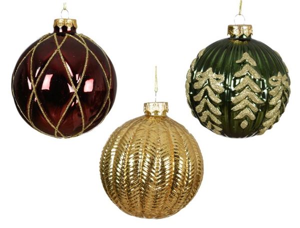 PALLINA NATALE VETRO GLITTER DIA10CM 3 COL. ASS.