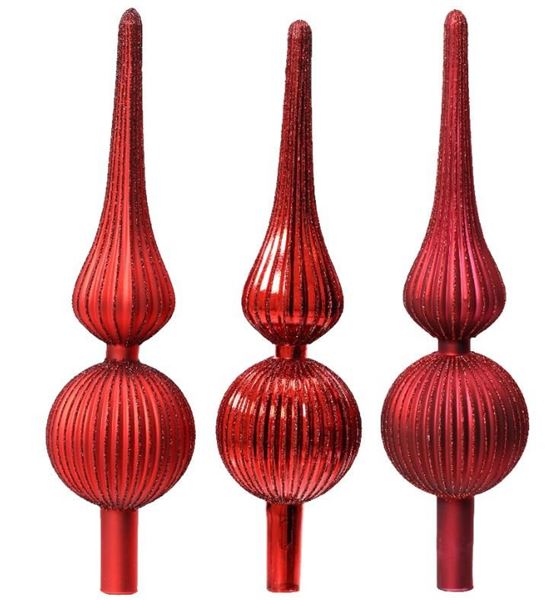 PUNTALE VETRO SHINY-MATT CM.D8X31H RED 3 MODELLI ASSORTITI