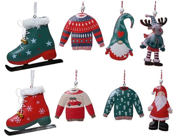 FIGURE PENDENTI IN FERRO CM.8,5X11H 8 MOD. ASSORTITI