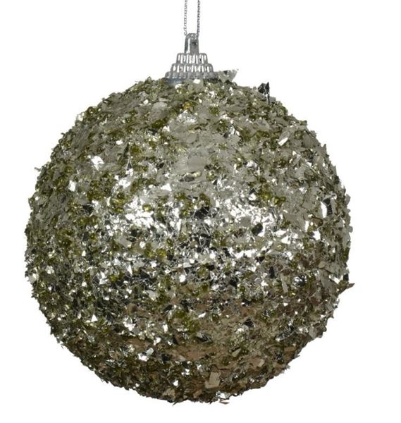 PALLINA NATALE PERLINE E PAILLETTES CM.D10 ROSEMARY GREEN