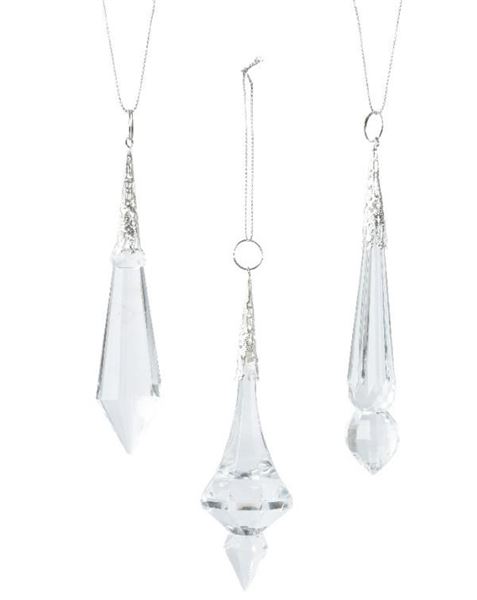 PENDENTE CRISTALLO VETRO CM.3X12,5 IRIS TRANSPARENT