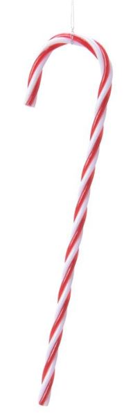 CANDY STICK PLASTICA RIGHE BIANCO E ROSSO CM.13H