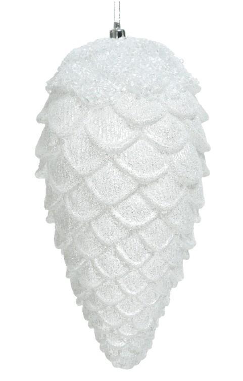 PIGNA IN PLASTICA GLITTER CM.D12X26,5H BIANCO