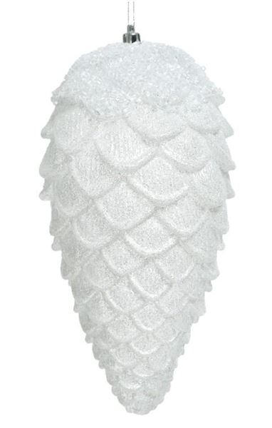 PIGNA IN PLASTICA GLITTER CM.D12X26,5H BIANCO