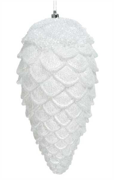 PIGNA IN PLASTICA GLITTER CM.D12X26,5H BIANCO