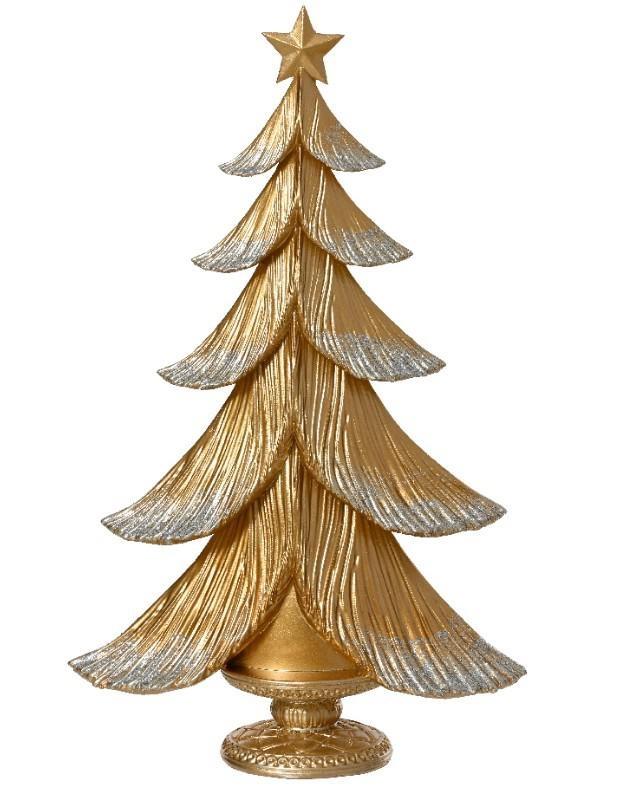 ALBERO NATALE POLIRESINA GLITTER CM.8X20,5X34H GOLD