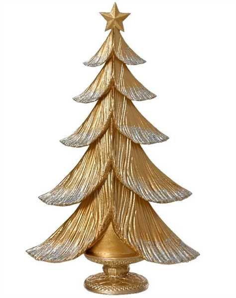 ALBERO NATALE POLIRESINA GLITTER CM.8X20,5X34H GOLD