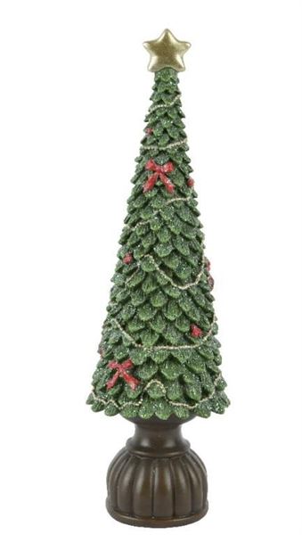 ALBERO POLIRESINA GLITTER CM.D14X44H GREEN
