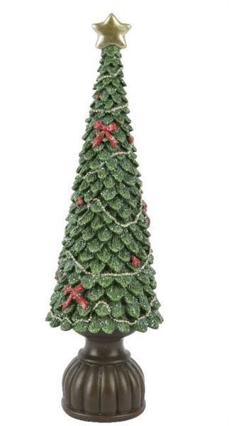 ALBERO POLIRESINA GLITTER CM.D12X36H GREEN