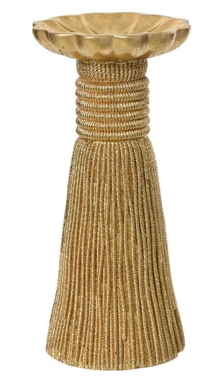 PORTACANDELA POLIRESINA CM.D10X20H ORO