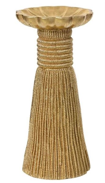 PORTACANDELA POLIRESINA CM.D10X20H ORO