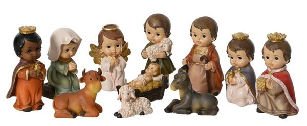 NATIVITA' SET 11PZ POLIRESINA CM.7X7X12 MULTICOLOR