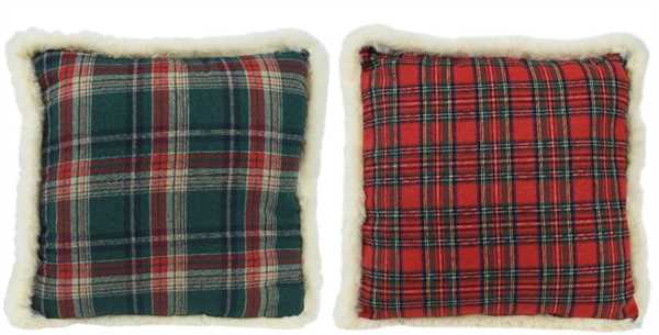 CUSCINO QUADRATO BORDO PELLICCIA CM.45X45 2 COL. ASS.