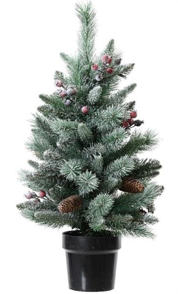 ALBERO NATALE MINI WINDHAM FROSTED BACCHE E PIGNE CM.Ø45X75H