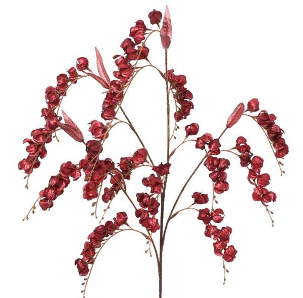 RAMO FIORE LANTERNA LUREX CM.27X20X100H MAROON