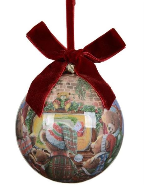 PALLINA NATALE PLASTICA ORSI DIA10CM