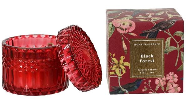 CANDELA IN VETRO CM.Ø9X9H BLACK FOREST