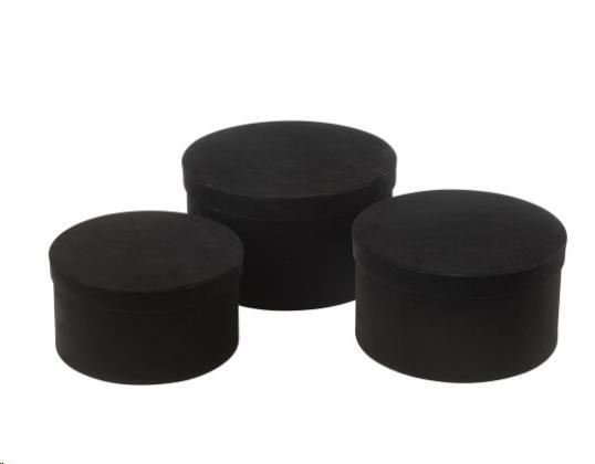 SCATOLA IN VELLUTO NERA CM.32X32XH.18