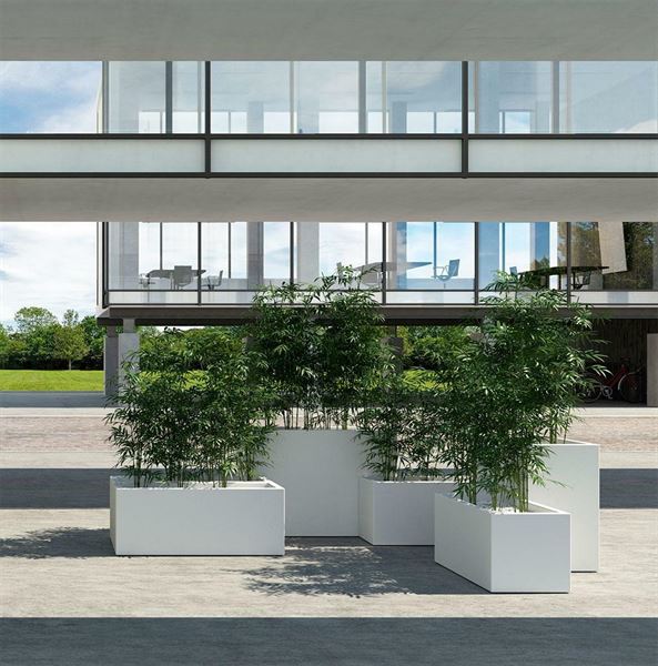 VASO CASSETTA DA ESTERNO KUBE CM.100x40xH40 BIANCO