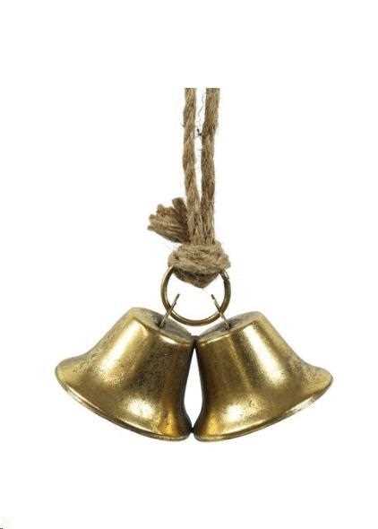 CHRISTMAS HANGER 2XBELL MIRRE GOLD CM30H