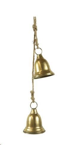 CHRISTMAS HANGER 2XBELL MELLE L GOLD CM.40