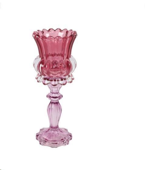 PORTCANDELA ANNEMARIE ROSA  CM9,5X9,5XH26,5