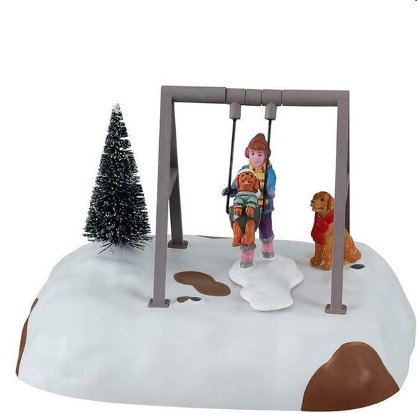 PUPPY GETS A SWING RIDE,  B/O (4.5V)