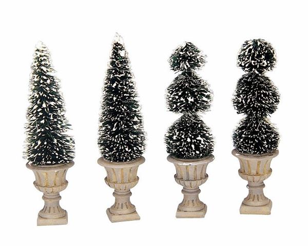 CONE-SHAPED & SCULPTED TOPIARIES,  SET OF 4