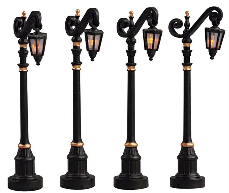 COLONIAL STREET LAMP,  SET OF 4, B/O (4.5V)
