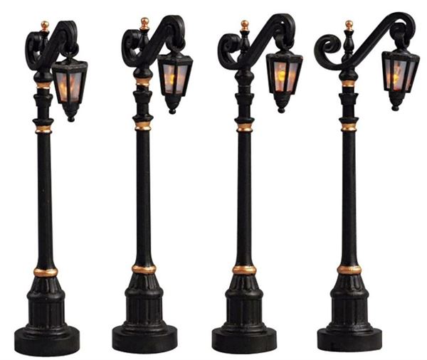 COLONIAL STREET LAMP,  SET OF 4, B/O (4.5V)