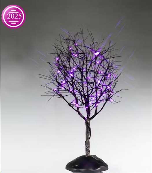 DRY TREE WITH PURPLE LIGHTS, B/O (4.5V)
