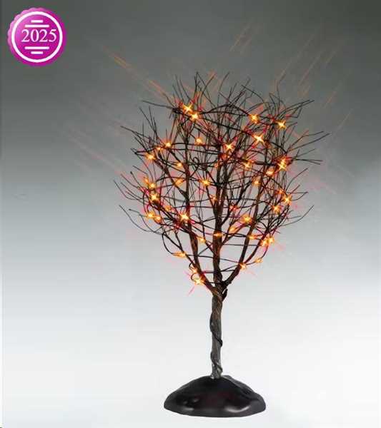 DRY TREE WITH ORANGE LIGHTS, B/O (4.5V)
