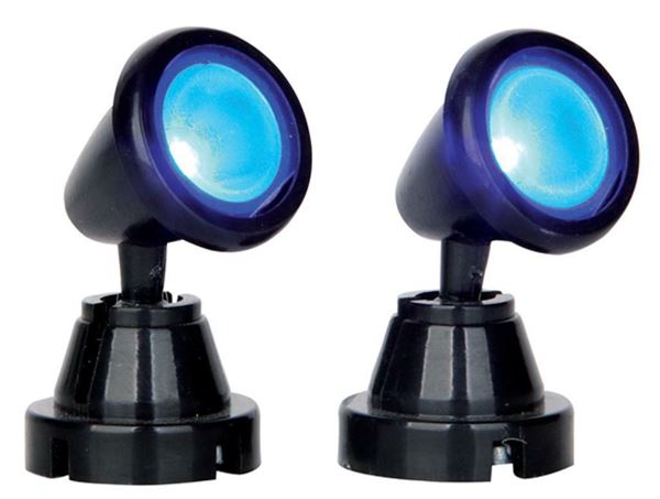 ROUND SPOT LIGHT, BLUE,  SET OF 2, B/O (4.5V)