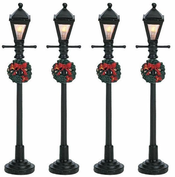 GAS LANTERN STREET LAMP,  SET OF 4, B/O (4.5V)