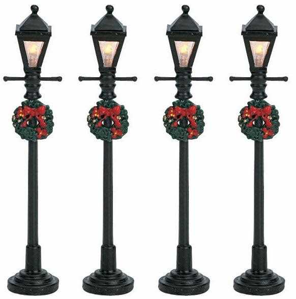 GAS LANTERN STREET LAMP,  SET OF 4, B/O (4.5V)