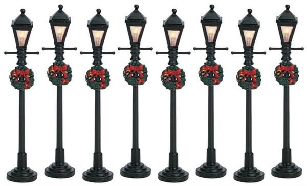 GAS LANTERN STREET LAMP,  SET OF 8, B/O (4.5V)