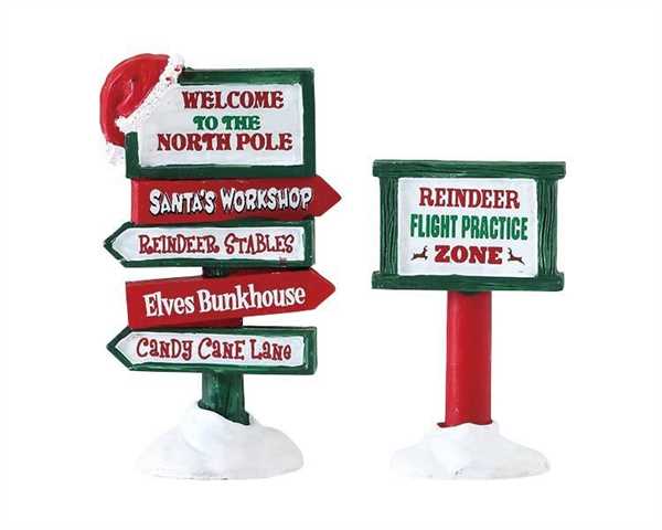 NORTH POLE SIGNS,  SET OF 2