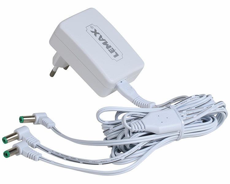 EXPANSION ADAPTOR, 4.5V, WHITE, 3-OUTPUT, FIXED PLUG, GS