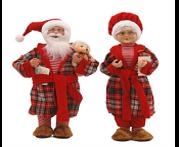RED/GREEN PYJAMA MR & MRS SANTA (S/2) 2ASST 46CM